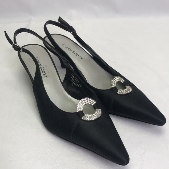 rhinestone slingback shoes